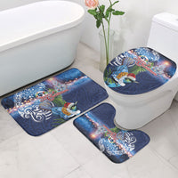 New Zealand Merry Christmas Bathroom Set Maori Tribal Pattern with Xmas Tui Bird LT03 - Polynesian Pride