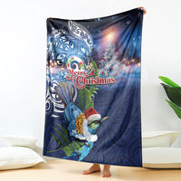 New Zealand Merry Christmas Blanket Maori Tribal Pattern with Xmas Tui Bird LT03 - Polynesian Pride