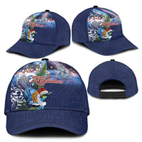 New Zealand Merry Christmas Classic Cap Maori Tribal Pattern with Xmas Tui Bird LT03 - Polynesian Pride