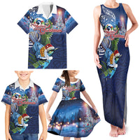 New Zealand Merry Christmas Family Matching Tank Maxi Dress and Hawaiian Shirt Maori Tribal Pattern with Xmas Tui Bird LT03 - Polynesian Pride