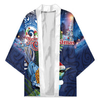 New Zealand Merry Christmas Kimono Maori Tribal Pattern with Xmas Tui Bird LT03 Unisex Multicolor - Polynesian Pride