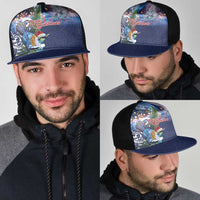 New Zealand Merry Christmas Mesh Trucker Cap Maori Tribal Pattern with Xmas Tui Bird LT03 - Polynesian Pride