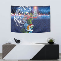 New Zealand Merry Christmas Tapestry Maori Tribal Pattern with Xmas Tui Bird LT03 - Polynesian Pride