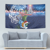 New Zealand Merry Christmas Tapestry Maori Tribal Pattern with Xmas Tui Bird LT03 - Polynesian Pride
