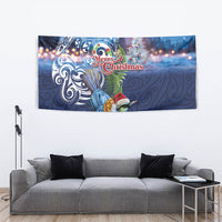 New Zealand Merry Christmas Tapestry Maori Tribal Pattern with Xmas Tui Bird LT03 - Polynesian Pride