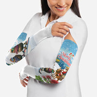New Zealand and Australia Merry Christmas Arm Sleeves Kiwi Birds Skiing and Koala Santa Riding Kangaroo