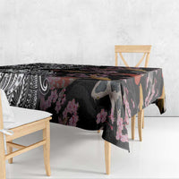 Hawaiian and Japanese Together Tablecloth Polynesian Triball Tattoo Koi Carps and Sakura LT03 - Polynesian Pride