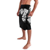Hawaiian and Japanese Together Lavalava Japanese Koi Fish Tattoo and Kakau Pattern Black Color LT03 - Polynesian Pride