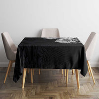 Hawaiian and Japanese Together Tablecloth Japanese Koi Fish Tattoo and Kakau Pattern Black Color LT03 - Polynesian Pride