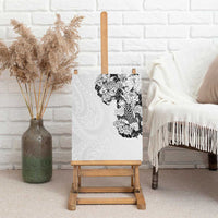 Hawaiian and Japanese Together Canvas Wall Art Japanese Koi Fish Tattoo and Kakau Pattern White Color LT03 - Polynesian Pride