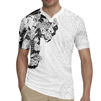 Hawaiian and Japanese Together Rugby Jersey Japanese Koi Fish Tattoo and Kakau Pattern White Color LT03 - Polynesian Pride