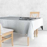 Hawaiian and Japanese Together Tablecloth Japanese Koi Fish Tattoo and Kakau Pattern White Color LT03 - Polynesian Pride