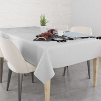 Hawaiian and Japanese Together Tablecloth Japanese Koi Fish Tattoo and Kakau Pattern White Color LT03 - Polynesian Pride