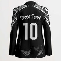 New Zealand Rugby Custom Blazer Aotearoa Armour Blacks Silver Ferns - Polynesian Pride