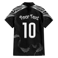 New Zealand Rugby Custom Family Matching Puletasi and Hawaiian Shirt Aotearoa Armour Blacks Silver Ferns - Polynesian Pride