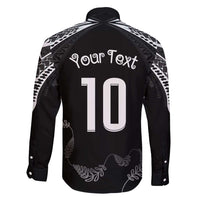 New Zealand Rugby Custom Family Matching Tank Maxi Dress and Hawaiian Shirt Aotearoa Armour Blacks Silver Ferns - Polynesian Pride
