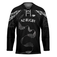 New Zealand Rugby Custom Hockey Jersey Aotearoa Armour Blacks Silver Ferns - Polynesian Pride