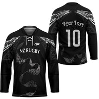New Zealand Rugby Custom Hockey Jersey Aotearoa Armour Blacks Silver Ferns - Polynesian Pride