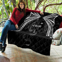 New Zealand Rugby Quilt Aotearoa Armour Blacks Silver Ferns - Polynesian Pride
