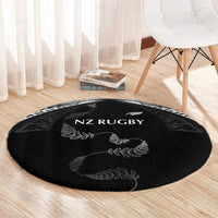 New Zealand Rugby Round Carpet Aotearoa Armour Blacks Silver Ferns - Polynesian Pride