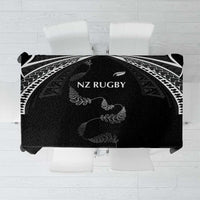 New Zealand Rugby Tablecloth Aotearoa Armour Blacks Silver Ferns - Polynesian Pride