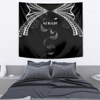 New Zealand Rugby Tapestry Aotearoa Armour Blacks Silver Ferns - Polynesian Pride