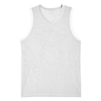 Tonga White Sunday Basketball Jersey Tongan Tribal Heritage Tattoos - Polynesian Pride