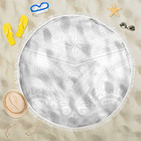 Tonga White Sunday Beach Blanket Tongan Tribal Heritage Tattoos - Polynesian Pride