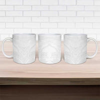 Tonga White Sunday Ceramic Mug Tongan Tribal Heritage Tattoos - Polynesian Pride