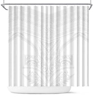 Tonga White Sunday Shower Curtain Tongan Tribal Heritage Tattoos - Polynesian Pride