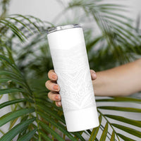 Tonga White Sunday Skinny Tumbler Tongan Tribal Heritage Tattoos LT03 - Polynesian Pride