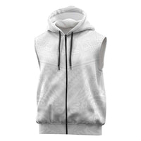 Tonga White Sunday Sleeveless Zip Hoodie Tongan Tribal Heritage Tattoos LT03 White - Polynesian Pride