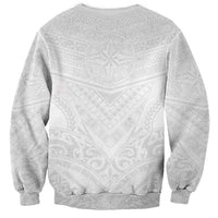 Tonga White Sunday Sweatshirt Tongan Tribal Heritage Tattoos - Polynesian Pride