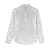 Tonga White Sunday Women Casual Shirt Tongan Tribal Heritage Tattoos - Polynesian Pride