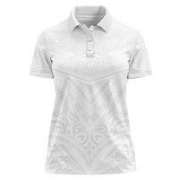 Tonga White Sunday Women Polo Shirt Tongan Tribal Heritage Tattoos - Polynesian Pride