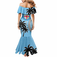 Personalised Fiji Mermaid Dress Tapa Pattern Fijian Coat of Arms and Palm Tree LT03 - Polynesian Pride