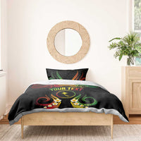 Personalised Chuuk Independence Day Bedding Set Polynesian Tattoo and Plumeria Reggae Color