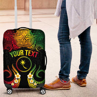 Personalised Chuuk Independence Day Luggage Cover Polynesian Tattoo and Plumeria Reggae Color