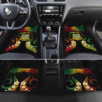 Personalised Tuvalu Independence Day Car Mats Polynesian Tattoo and Plumeria Reggae Color LT03 Set 4pcs Reggae - Polynesian Pride