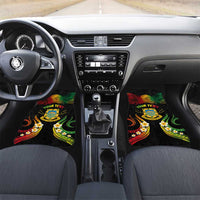 Personalised Tuvalu Independence Day Car Mats Polynesian Tattoo and Plumeria Reggae Color LT03 Set 2pcs - Front Reggae - Polynesian Pride