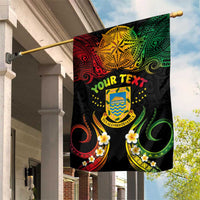 Personalised Tuvalu Independence Day Garden Flag Polynesian Tattoo and Plumeria Reggae Color LT03 House Flag Reggae - Polynesian Pride