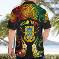 Personalised Tuvalu Independence Day Hawaiian Shirt Polynesian Tattoo and Plumeria Reggae Color LT03 - Polynesian Pride