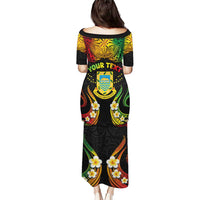 Personalised Tuvalu Independence Day Puletasi Polynesian Tattoo and Plumeria Reggae Color LT03 - Polynesian Pride
