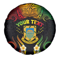 Personalised Tuvalu Independence Day Spare Tire Cover Polynesian Tattoo and Plumeria Reggae Color LT03 - Polynesian Pride