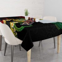 Personalised Tuvalu Independence Day Tablecloth Polynesian Tattoo and Plumeria Reggae Color LT03 - Polynesian Pride