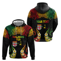 Personalised Malampa Fiji Day Hoodie Polynesian Tattoo and Plumeria Reggae Color LT03 - Polynesian Pride