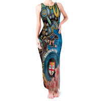Fiji and Australia Kangaroos Tank Maxi Dress Indigenous Aboriginal and Fijian Masi Tribal Tattoo
