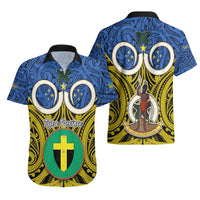 Vanuatu Tafea Province Hawaiian Shirt Pig Tusk Mix Maori Pattern and Namele Leaf LT03 - Polynesian Pride