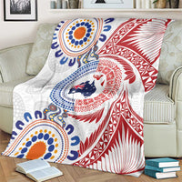 Tongan and Australian Culture Together Blanket Ngatu Art Tribal Aboriginal Tattoo Pattern LT03 - Polynesian Pride