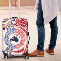 Tongan and Australian Culture Together Luggage Cover Ngatu Art Tribal Aboriginal Tattoo Pattern - Polynesian Pride